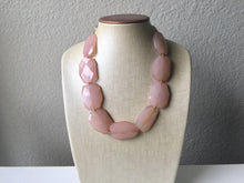 Load image into Gallery viewer, Creamy champagne Statement Necklace & Earrings, champagne jewelry, Your Choice GOLD or SILVER, champagne bib chunky necklace, brown jewelry
