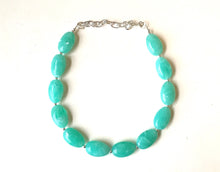 Load image into Gallery viewer, Mint Statement Necklace, Single Strand Chunky Beaded Necklace, Mint Green Jewelry, Spring Jewelry, green Necklace, mint green beaded necklac