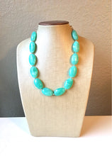 Load image into Gallery viewer, Mint Statement Necklace, Single Strand Chunky Beaded Necklace, Mint Green Jewelry, Spring Jewelry, green Necklace, mint green beaded necklac