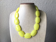 Load image into Gallery viewer, Yellow Single Strand Big Beaded Statement Necklace, yellow Jewelry, yellow beaded necklace, yellow bridesmaid necklace jewelry, sunshine