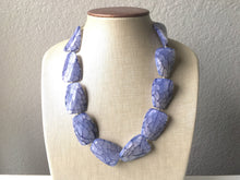 Load image into Gallery viewer, Single Strand Light Blue Big Beaded Statement Necklace, blue Jewelry set, blue beaded necklace, blue beaded necklace, bridesmaid necklace