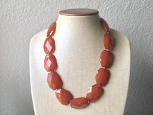 Load image into Gallery viewer, Chocolate Brown Single Strand Big Beaded Statement Necklace, brown Jewelry, coffee beaded necklace, brown bridesmaid necklace jewelry