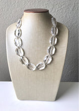 Load image into Gallery viewer, Single Strand Clear Crystal Statement Necklace, clear jewelry, resin necklace, resin jewelry set, resin earrings, wedding jewelry
