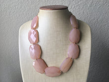 Load image into Gallery viewer, Creamy champagne Statement Necklace & Earrings, champagne jewelry, Your Choice GOLD or SILVER, champagne bib chunky necklace, brown jewelry