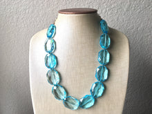 Load image into Gallery viewer, Single Strand Light Blue Big Beaded Statement Necklace, blue Jewelry set, blue beaded necklace, blue beaded necklace, bridesmaid necklace