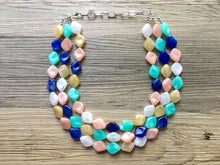 Load image into Gallery viewer, You be the designer! Chunky Statement Jewelry Set, colorful jewelry, multi Strand Statement Necklace, Bib necklace, bridesmaid necklace