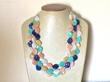 Load image into Gallery viewer, You be the designer! Chunky Statement Jewelry Set, colorful jewelry, multi Strand Statement Necklace, Bib necklace, bridesmaid necklace