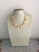Load image into Gallery viewer, Champagne Statement Necklace & Earring set, champagne jewelry, Your Choice of GOLD or SILVER, champagne bib chunky necklace, brown faceted
