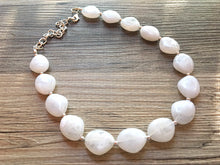Load image into Gallery viewer, White chunky statement necklace, bib jewelry cloudy white necklace, white jewelry, white beaded necklace, white bubble, cloud necklace