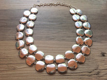 Load image into Gallery viewer, Silver Mirror Jewelry Set, Nautical Chunky Statement Necklace, Big beaded jewelry, Double Strand Statement Necklace, silver necklace