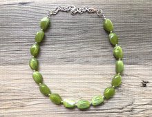 Load image into Gallery viewer, Light Green Statement Necklace Jewelry Set, Chunky Jewelry Big Beaded Single Strand Necklace, green Necklace, sea green Jewelry Set
