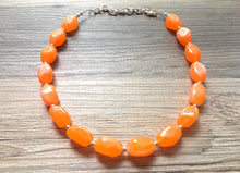 Load image into Gallery viewer, Bright Orange Statement Necklace Jewelry Set, Chunky Jewelry Big Beaded 1 Strand Necklace, orange Necklace, peach Jewelry Set, peach