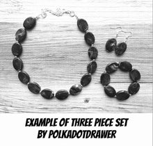 Load image into Gallery viewer, Bubblegum Statement Necklace Jewelry Set, Chunky Jewelry Big Beaded 1 Strand Necklace, pink Necklace, pink Jewelry Set earrings bracelet