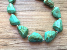 Load image into Gallery viewer, Seafoam Statement Necklace Jewelry Set, Chunky Jewelry Big Beaded Single Strand Necklace, turquoise Necklace, green Jewelry Set
