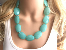 Load image into Gallery viewer, Robins Egg Blue beaded statement chunky necklace blue jewelry, blue necklace, robins egg, light blue necklace, statement necklace