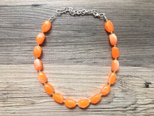 Load image into Gallery viewer, Bright Orange Statement Necklace Jewelry Set, Chunky Jewelry Big Beaded 1 Strand Necklace, orange Necklace, peach Jewelry Set, peach