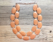 Load image into Gallery viewer, Champagne Chunky Statement Necklace, Big beaded jewelry, light brown statement, chunky champagne jewelry, coffee brown jewelry