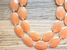Load image into Gallery viewer, Champagne Chunky Statement Necklace, Big beaded jewelry, light brown statement, chunky champagne jewelry, coffee brown jewelry