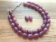 Load image into Gallery viewer, Royal Purple Statement Necklace, Double Strand Chunky Beaded Necklace, purple Jewelry, Spring Jewelry, purple Necklace, purple beaded