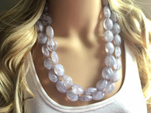 Load image into Gallery viewer, LAST ONE Gray Chunky Statement Necklace, big beaded bib necklace, gray jewelry, bridesmaid necklace, gray necklace, gray bridesmaid, bubble