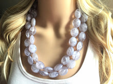 Load image into Gallery viewer, LAST ONE Gray Chunky Statement Necklace, big beaded bib necklace, gray jewelry, bridesmaid necklace, gray necklace, gray bridesmaid, bubble