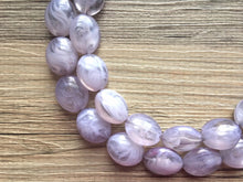 Load image into Gallery viewer, LAST ONE Gray Chunky Statement Necklace, big beaded bib necklace, gray jewelry, bridesmaid necklace, gray necklace, gray bridesmaid, bubble