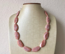 Load image into Gallery viewer, Big Bead Dusty Rose Necklace, Single Strand Statement Jewelry,Chunky bib bridesmaid or everyday bubble jewelry champagne brown tan