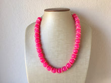 Load image into Gallery viewer, Bubblegum & Blush Statement Necklace Jewelry Set, Chunky Jewelry Big Beaded 1 Strand Necklace, pink Necklace, pink Jewelry Set Earrings