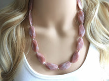 Load image into Gallery viewer, Big Bead Dusty Rose Necklace, Single Strand Statement Jewelry,Chunky bib bridesmaid or everyday bubble jewelry champagne brown tan