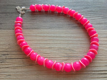 Load image into Gallery viewer, Bubblegum & Blush Statement Necklace Jewelry Set, Chunky Jewelry Big Beaded 1 Strand Necklace, pink Necklace, pink Jewelry Set Earrings