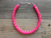 Load image into Gallery viewer, Bubblegum & Blush Statement Necklace Jewelry Set, Chunky Jewelry Big Beaded 1 Strand Necklace, pink Necklace, pink Jewelry Set Earrings