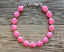 Load image into Gallery viewer, Bubblegum Statement Necklace Jewelry Set, Chunky Jewelry Big Beaded 1 Strand Necklace, pink Necklace, pink Jewelry Set earrings bracelet