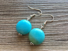 Load image into Gallery viewer, Turquoise & Brown Beaded statement necklace, extra chunky graduated bead blue green jewelry, blue necklace jewelry, green earrings