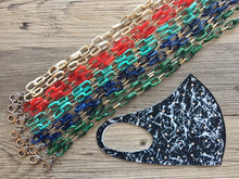 Load image into Gallery viewer, Extra Long Acrylic Chain Linked Face Mask Chain, Colorful facemask lanyard keychain, girls women’s Chain, mask strap holder necklace cable