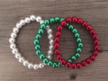 Load image into Gallery viewer, Christmas Bracelet Set, Red Green White Holiday Jewelry, Christmas Jewelry, Red Green Jewelry, Christmas Gift Christmas Present