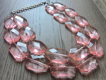 Load image into Gallery viewer, Coral Chunky Statement Necklace, double strand necklace, blush necklace, light pink necklace, coral wedding, bridesmaid necklace