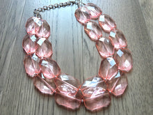 Load image into Gallery viewer, Coral Chunky Statement Necklace, double strand necklace, blush necklace, light pink necklace, coral wedding, bridesmaid necklace