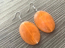 Load image into Gallery viewer, Extra Long Orange & Blue Chunky Statement Necklace, Big beaded jewelry, multi strand Statement Necklace, chunky royal earrings plus size