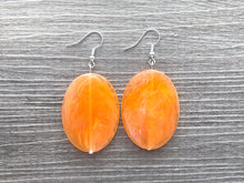 Load image into Gallery viewer, Extra Long Orange & Blue Chunky Statement Necklace, Big beaded jewelry, multi strand Statement Necklace, chunky royal earrings plus size