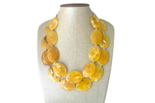 Load image into Gallery viewer, Sunny Yellow marigold Necklace, multi strand colorful jewelry, big beaded chunky statement necklace, yellow necklace, yellow earrings