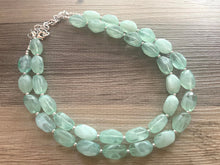 Load image into Gallery viewer, Mint Statement Necklace, Chunky Beaded Necklace, Mint Green Jewelry, Spring Jewelry, green Necklace, mint green beaded necklace, green jewel