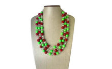 Load image into Gallery viewer, Christmas Necklace, Red & Green Bead Holiday Jewelry, Christmas Earrings set, Red Green Jewelry, Beaded Christmas Gift Christmas Present