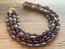 Load image into Gallery viewer, Navy Blue Chunky Statement Necklace, double strand necklace, blue necklace, dark blue necklace, navy blue wedding, bridesmaid necklace