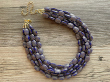 Load image into Gallery viewer, Navy Blue Chunky Statement Necklace, double strand necklace, blue necklace, dark blue necklace, navy blue wedding, bridesmaid necklace