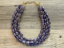 Load image into Gallery viewer, Navy Blue Chunky Statement Necklace, double strand necklace, blue necklace, dark blue necklace, navy blue wedding, bridesmaid necklace