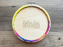 Load image into Gallery viewer, Rainbow Beaded Hoop, Tie Dye Embroidered Circle, Gallery Wall 3D Art Colorful Decor, beaded wall hanging canvas, Bead rainbow baby nursery