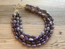 Load image into Gallery viewer, Navy Blue Chunky Statement Necklace, double strand necklace, blue necklace, dark blue necklace, navy blue wedding, bridesmaid necklace