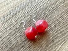 Load image into Gallery viewer, Blue & Red Necklace, multi strand jewelry, big beaded chunky statement necklace, red jewelry, bridesmaid necklace, turquoise bib necklace