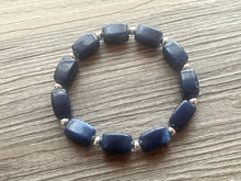 Load image into Gallery viewer, Navy Blue Chunky Statement Necklace, triple strand necklace, blue necklace, dark blue necklace, navy blue wedding, bridesmaid necklace