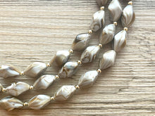Load image into Gallery viewer, Hot Chocolate Chunky Statement Necklace, gold bib necklace, gold brown fudge necklace necklace, wedding bridesmaid chunky